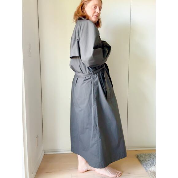 Vintage 80s Rain Trench coat Size Womens XL Mens L Gray Old Money Twee Classic - Picture 5 of 10